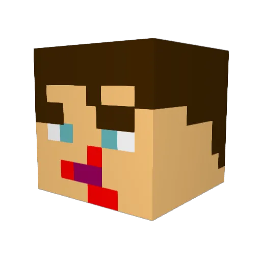 vlatseas Minecraft avatar head, 3D render