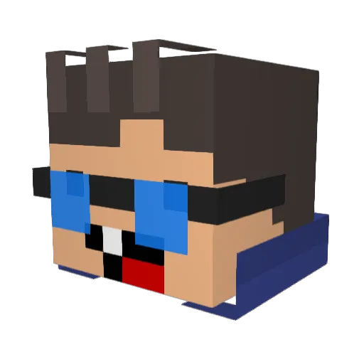 vlcctor Minecraft avatar head, 3D render