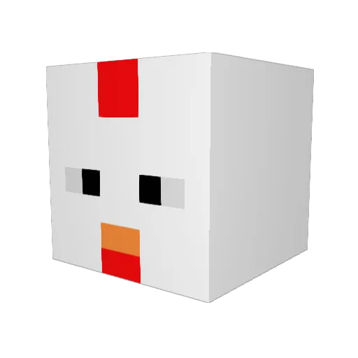 vleeskip Minecraft avatar head, 3D render