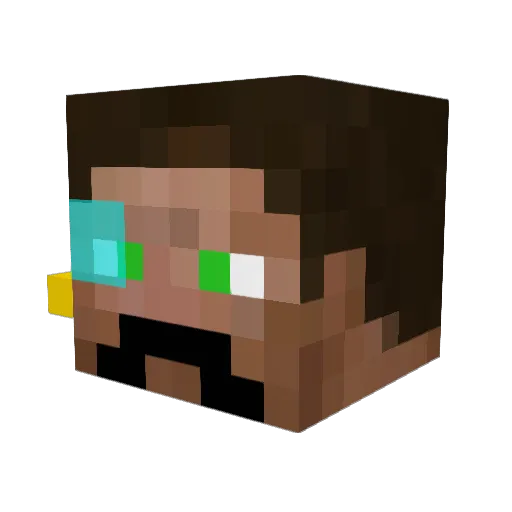 vlllain Minecraft avatar head, 3D render