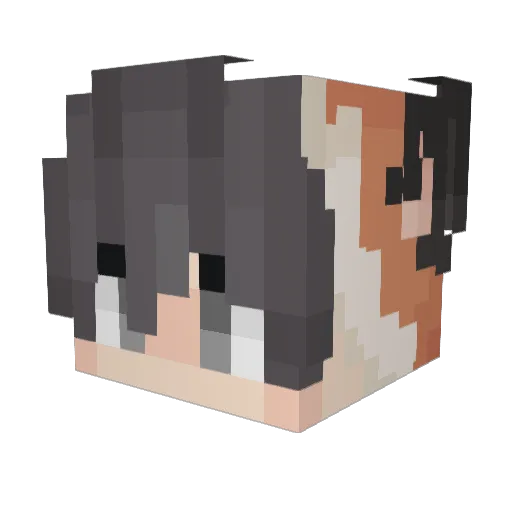 vlsqPANDA Minecraft avatar head, 3D render