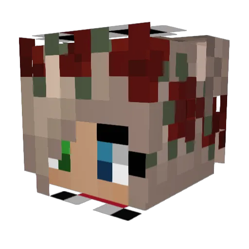 vm1707 Minecraft avatar head, 3D render