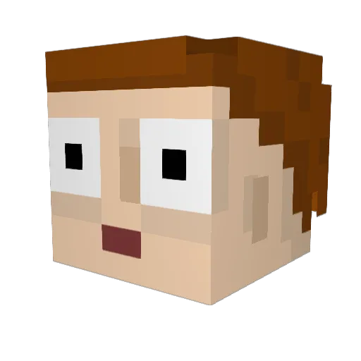 vmroh Minecraft avatar head, 3D render