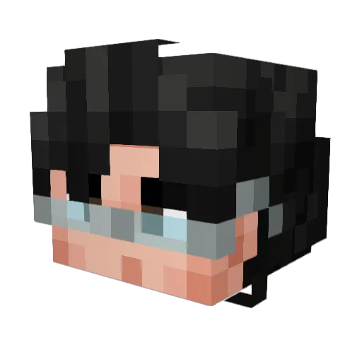 vncq Minecraft avatar head, 3D render