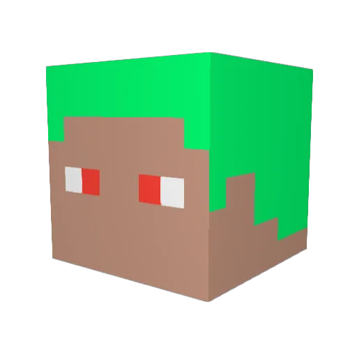 vnentic Minecraft avatar head, 3D render