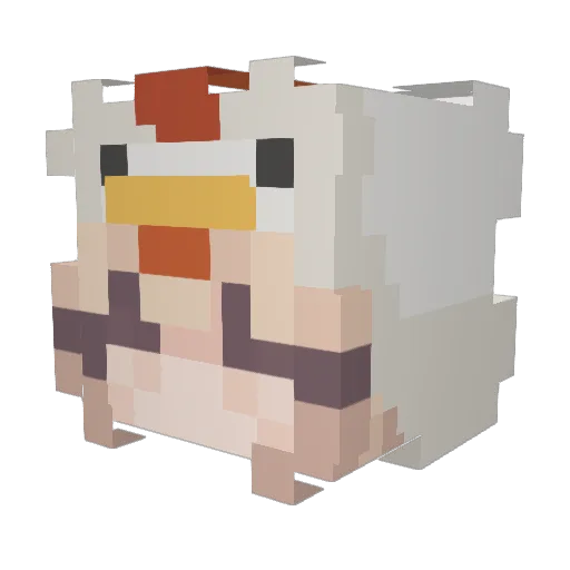 vnillacoke Minecraft avatar head, 3D render
