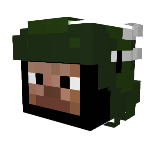 vo1_ Minecraft avatar head, 3D render