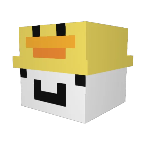 vod1_ Minecraft avatar head, 3D render
