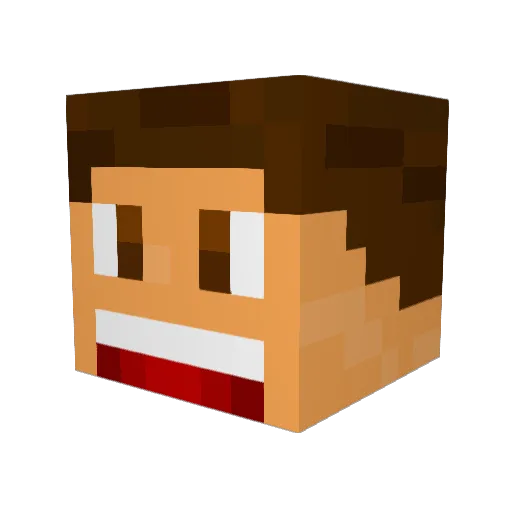 vodcarotte Minecraft avatar head, 3D render