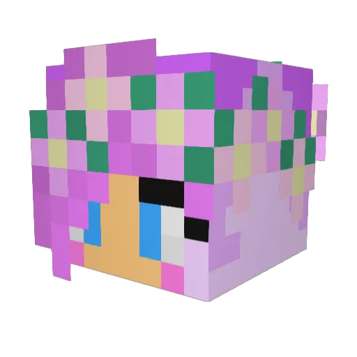 voiIet Minecraft avatar head, 3D render