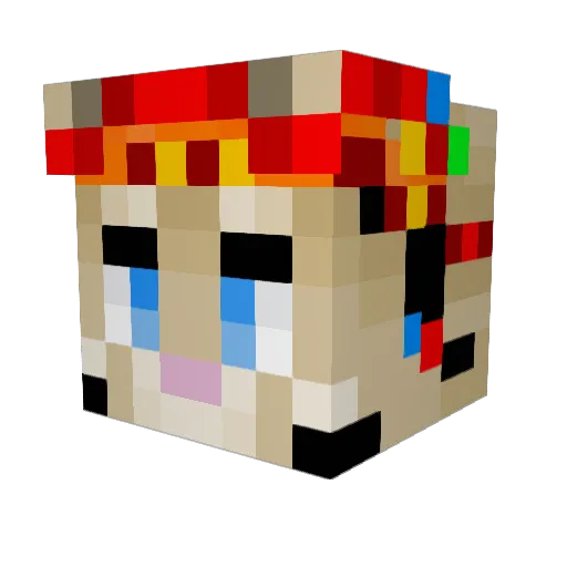 volidex Minecraft avatar head, 3D render