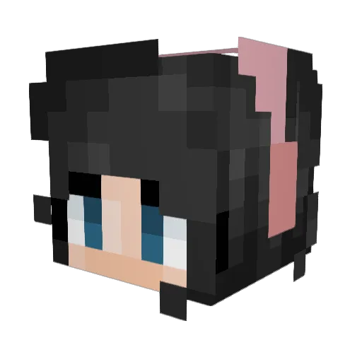 voluptous Minecraft avatar head, 3D render