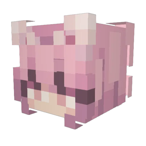 vomiekat Minecraft avatar head, 3D render