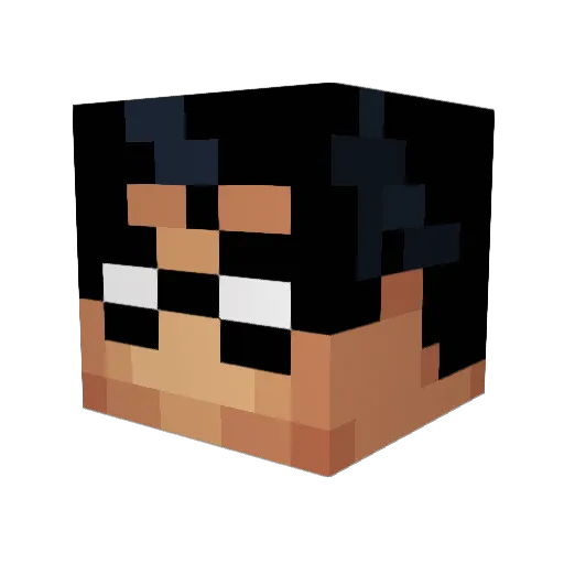 vondek Minecraft avatar head, 3D render