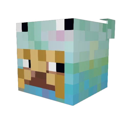 voopu Minecraft avatar head, 3D render