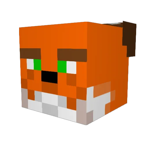 vorpalfox Minecraft avatar head, 3D render