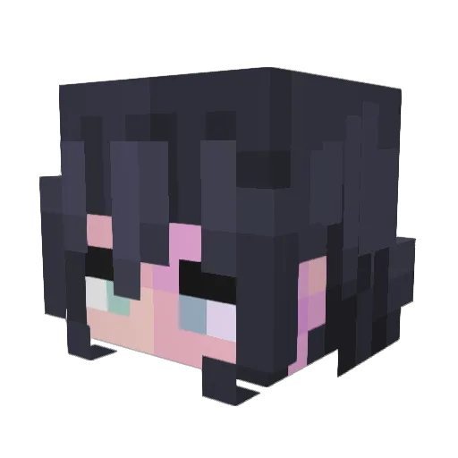 vortexed_ Minecraft avatar head, 3D render