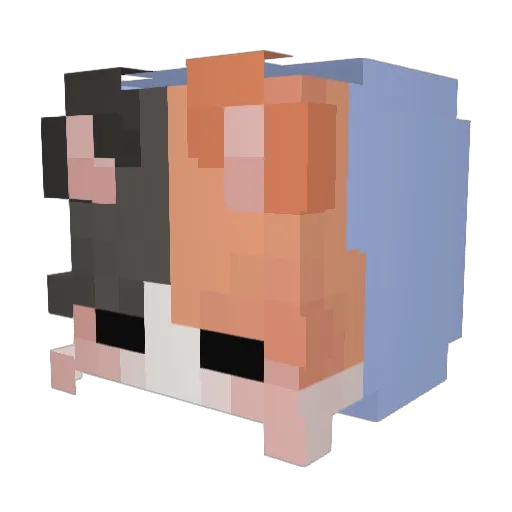 votato Minecraft avatar head, 3D render