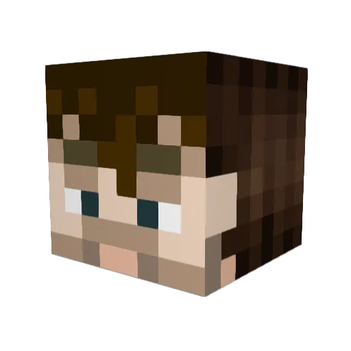 vouf Minecraft avatar head, 3D render