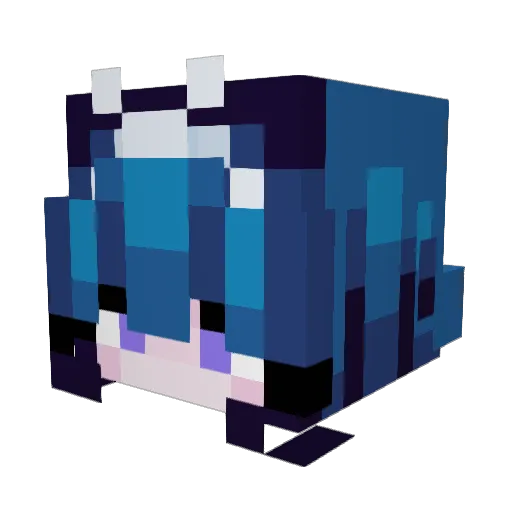 vqleriees Minecraft avatar head, 3D render