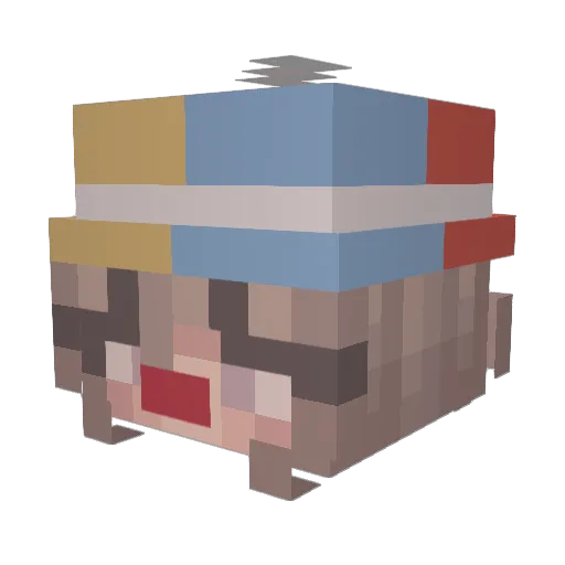 vqnny Minecraft avatar head, 3D render