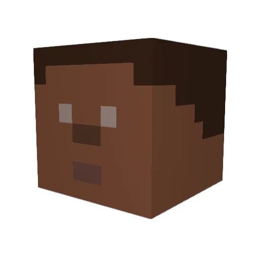 vqvn Minecraft avatar head, 3D render