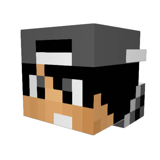 vraian13 Minecraft avatar head, 3D render
