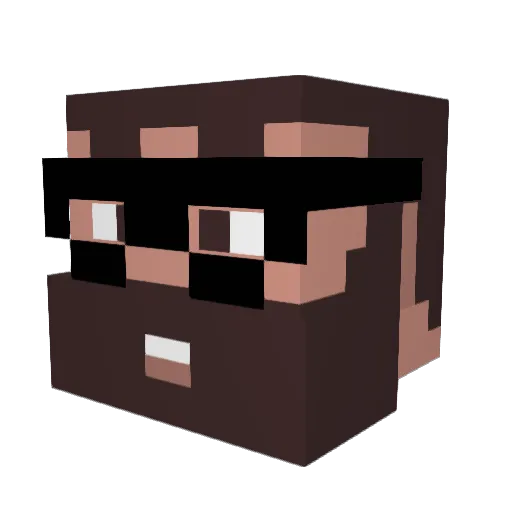 vraniere Minecraft avatar head, 3D render