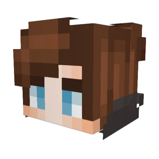 vrdmsp Minecraft avatar head, 3D render