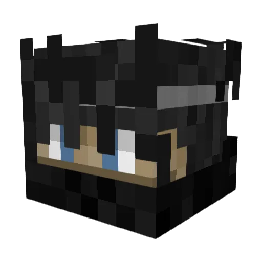 vritical Minecraft avatar head, 3D render