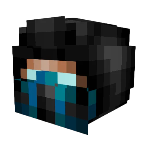 vrticall Minecraft avatar head, 3D render
