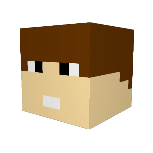 vspaceYT Minecraft avatar head, 3D render