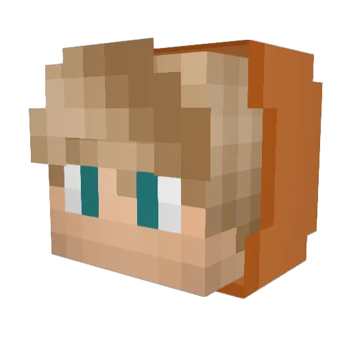 vtvv Minecraft avatar head, 3D render