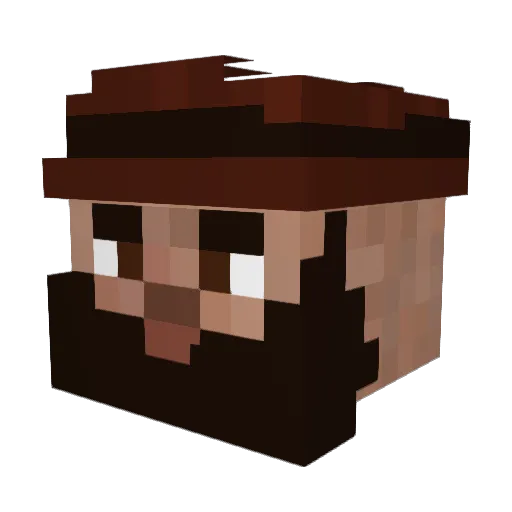 vubui Minecraft avatar head, 3D render