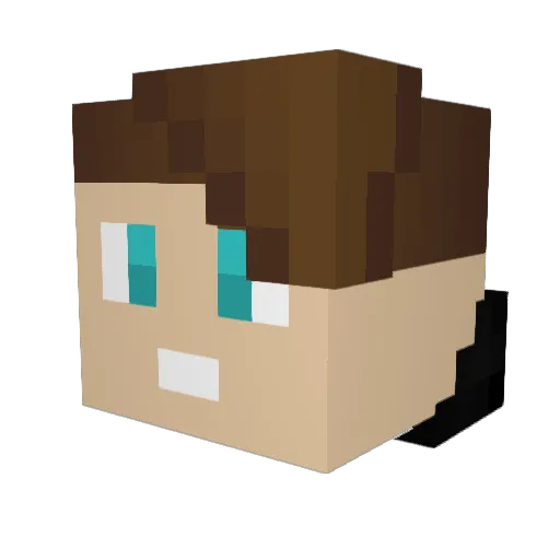vuggycz Minecraft avatar head, 3D render