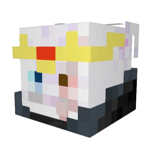 vulpiacat Minecraft avatar head, 3D render