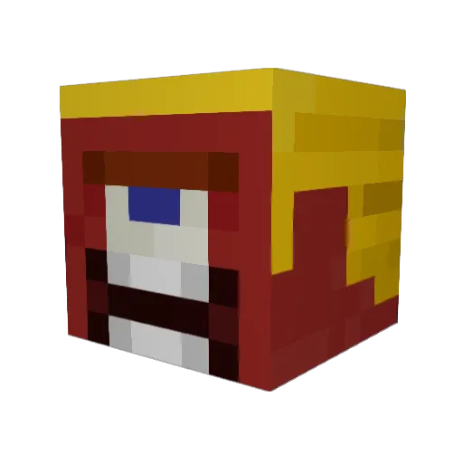 vupni Minecraft avatar head, 3D render