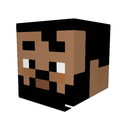 vv7__p Minecraft avatar head, 3D render