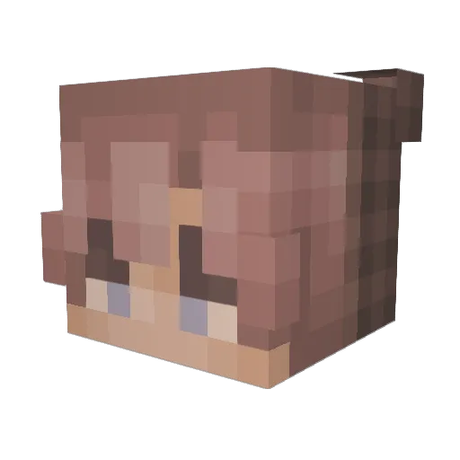 vvnc Minecraft avatar head, 3D render