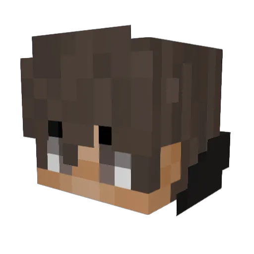 vvww Minecraft avatar head, 3D render