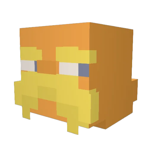 vvyte Minecraft avatar head, 3D render