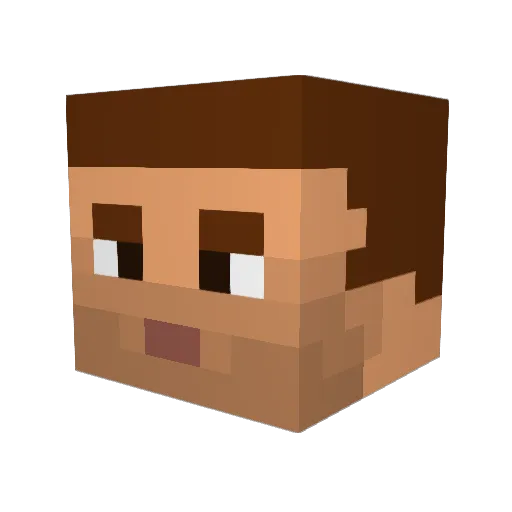 vwahdee Minecraft avatar head, 3D render