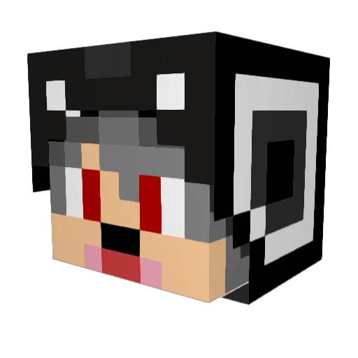 vwolfinou Minecraft avatar head, 3D render
