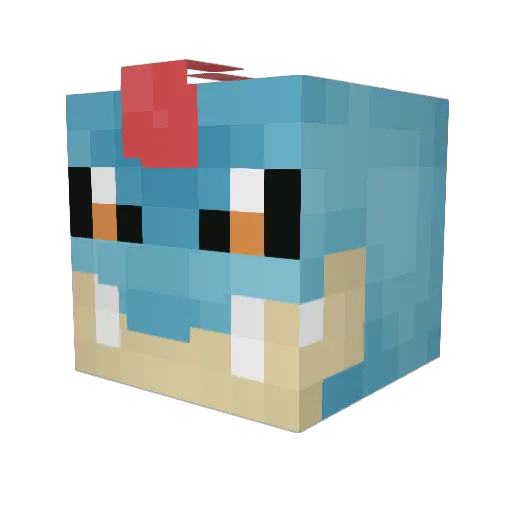 vxdba Minecraft avatar head, 3D render