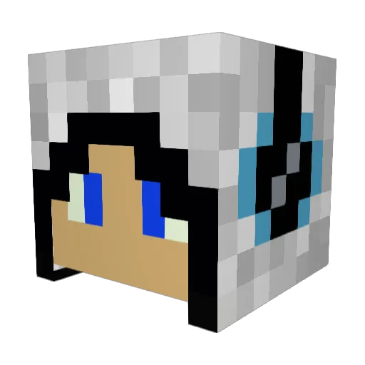 w080w Minecraft avatar head, 3D render