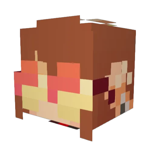 w0rmgUtzz Minecraft avatar head, 3D render