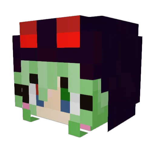 w0yvanilla Minecraft avatar head, 3D render