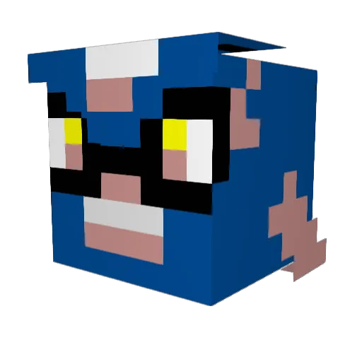 w1rtt Minecraft avatar head, 3D render