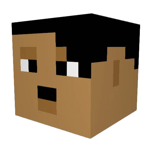 wCamm Minecraft avatar head, 3D render
