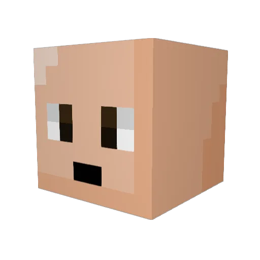 wCnMb001 Minecraft avatar head, 3D render
